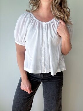 Madewell Button-Front Flowy Top